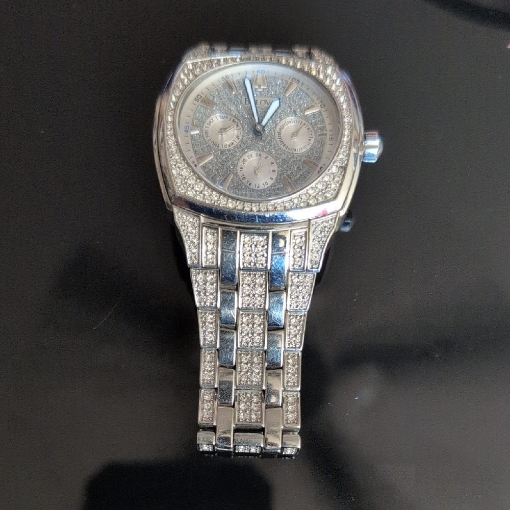 Silver Diamond-Accented Watch